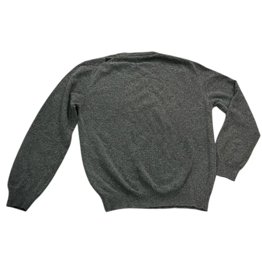 Re del mare made in Italy gray argyle crewneck wool cashmere sweater Medium